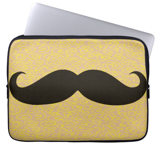 Funny Mustache Laptop Sleeve (Front)