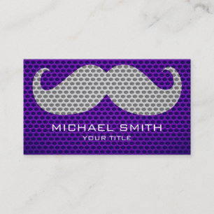 Funny Mustache Metal Hole #3 Business Card