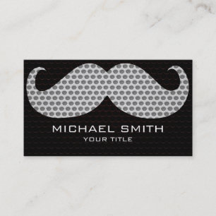 Funny Mustache Metal Hole Business Card
