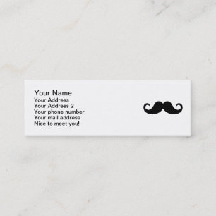 Funny Mustache Mini Business Card