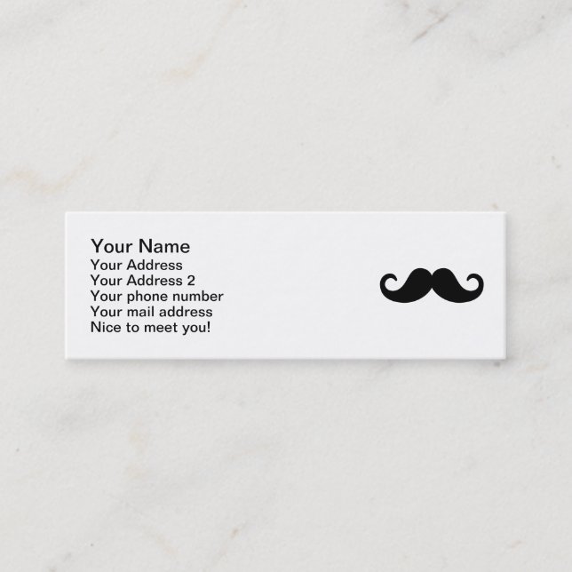 Funny Mustache Mini Business Card (Front)
