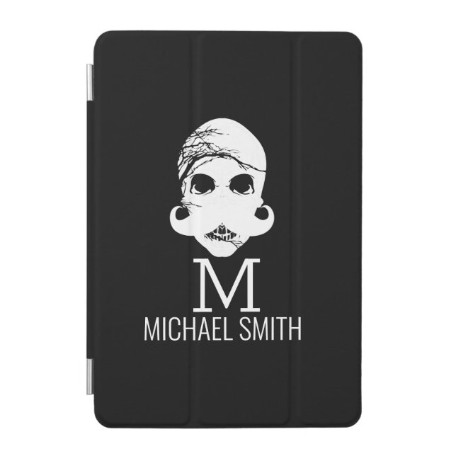 Funny Mustache Monogram iPad Mini Cover (Front)