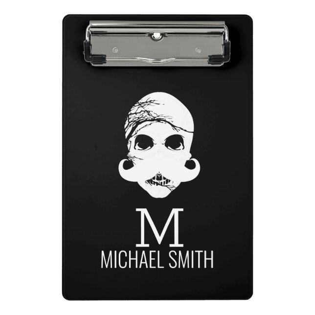 Funny Mustache Monogram Mini Clipboard (Front)