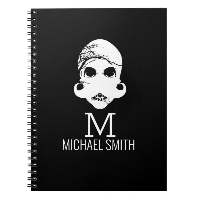 Funny Mustache Monogram Notebook (Front)