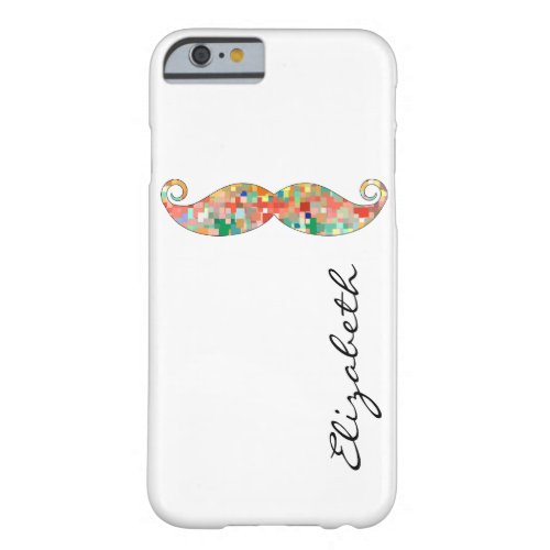 Funny Mustache Mosaic Pattern Barely There iPhone 6 Case