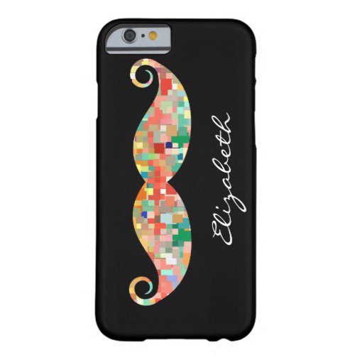 Funny Mustache Mosaic Pattern Barely There iPhone 6 Case