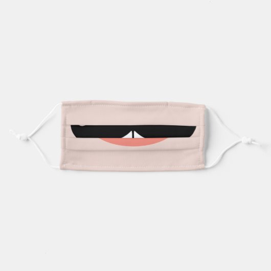 Funny Mustache Mouth Adult Cloth Face Mask (Front, Folded)