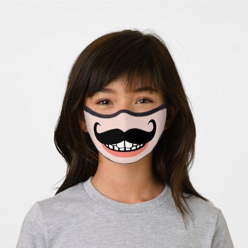 Funny Mustache Mouth Premium Face Mask