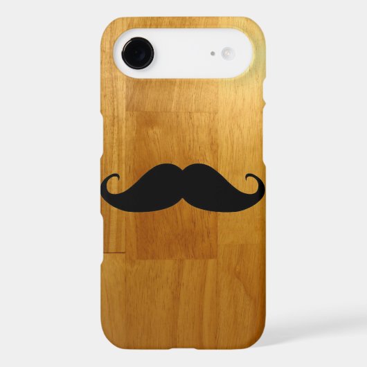 Funny Mustache on Shiny Wood Texture Background Case-Mate iPhone Case (Back)