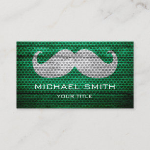Funny Mustache on Wood Texture Business Card
