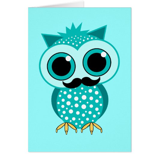funny mustache owl cards (Front)