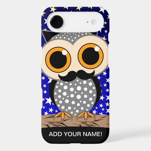 funny mustache owl Case-Mate iPhone case (Back)