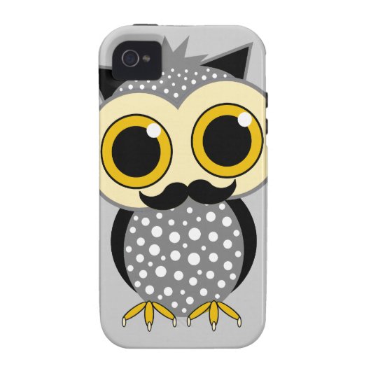 funny mustache owl Case-Mate iPhone case (Back)