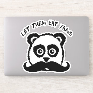 Funny Mustache Panda Let Them Eat Yams Sticker