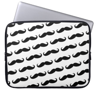 Funny mustache pattern laptop sleeve