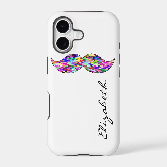 Funny Mustache Plain White Background Iphone Case (Back)