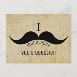 funny mustache postcard
