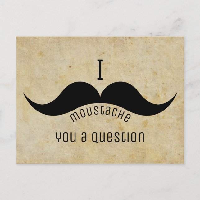 funny mustache postcard (Front)