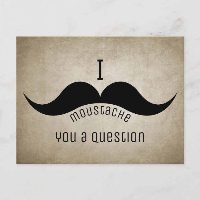 funny mustache postcard (Front)