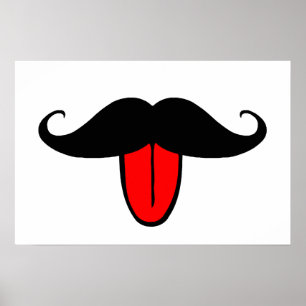 Funny mustache poster