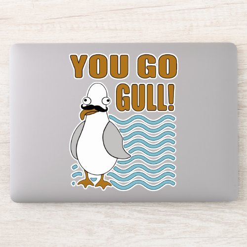 Funny Mustache Seagull You Go Gull Sticker