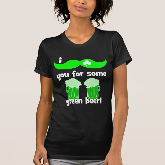 funny mustache St Patrick's Day T-Shirt (Front)