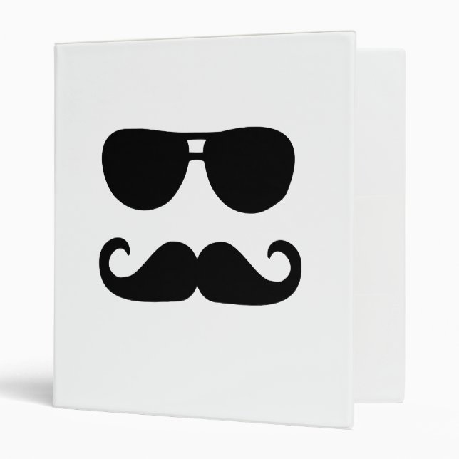 Funny Mustache sunglasses Binder (Front/Inside)