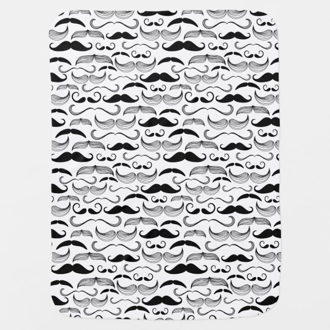 Funny Mustache Swaddle Blanket (Front)