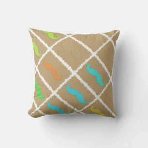 Funny Mustache Throw Pillow