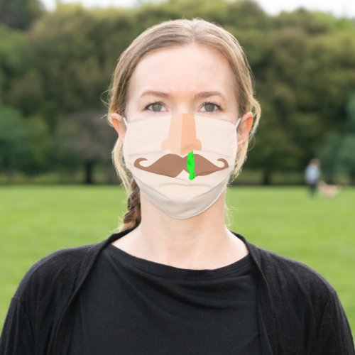 Funny Mustache with Booger Adult Cloth Face Mask