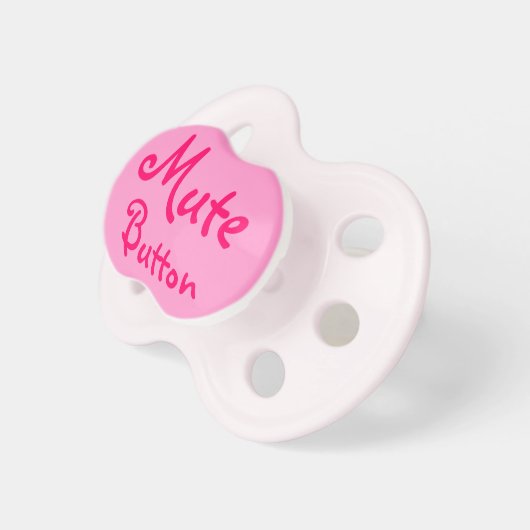 funny mute button pacifier (Front Right)