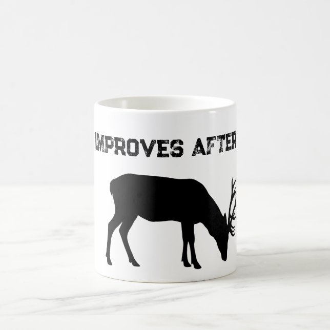 Funny My Aim Improves After Coffee Deer Hunter Mug (Center)