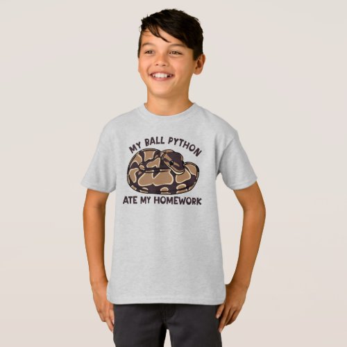 Funny My Ball Python Ate My Home Work Pet Snake T_Shirt