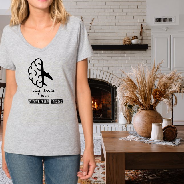 Funny My Brain is on Airplane Mode Coworker Simple T-Shirt (Creator Uploaded)