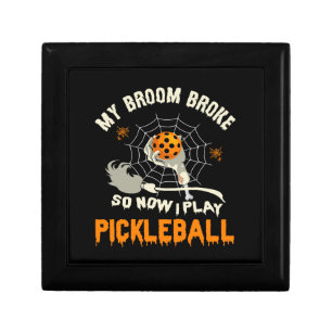 Funny My Broom Broke So Now I Play Pickleball Gift Box