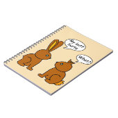 Funny My Butt Hurts Bunnies Brown Notebook (Left Side)
