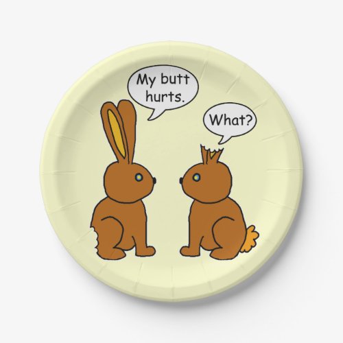 Funny My Butt Hurts Bunnies Paper Plates