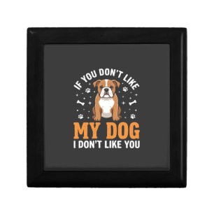 Funny My Dog Bulldog Quote Gift Box