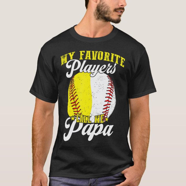 Funny My Favorite Baseball Softball Player Calls M T-Shirt (Front)