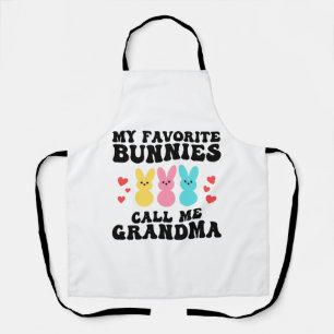 Funny My Favorite Bunnies Call Me Grandma Mother Apron