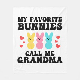 Funny My Favorite Bunnies Call Me Grandma Mother Fleece Blanket