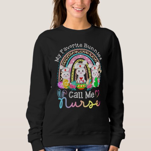 Funny My Favorite Bunnies Call Me Nurse Easter Paj Sweatshirt