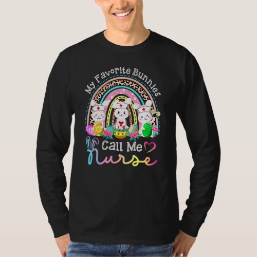 Funny My Favorite Bunnies Call Me Nurse Easter Paj T_Shirt