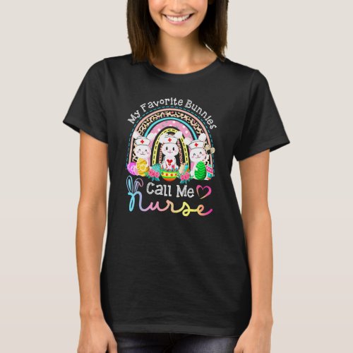 Funny My Favorite Bunnies Call Me Nurse Easter Paj T_Shirt