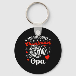 Funny My Favorite Cheerleader Calls Me Opa Cheerle Keychain