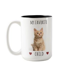 Funny My Favorite Child 2 Photo Custom Cat Two-Tone Coffee Mug