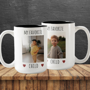Funny My Favorite Child 2 Photo Custom Two-Tone Coffee Mug