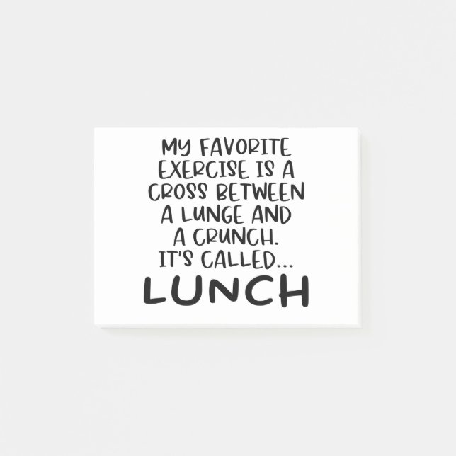 Funny my favourite exercise is lunch gym lovers post-it notes (Front)