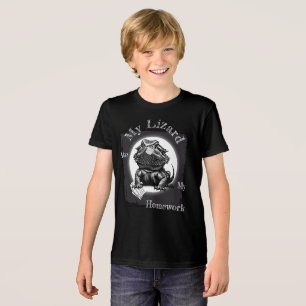 Funny "My Lizard Ate My Homework" Black Tri-Blend Shirt