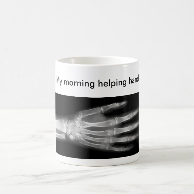 Funny "My Morning Helping Hand" Coffee Mug (Center)